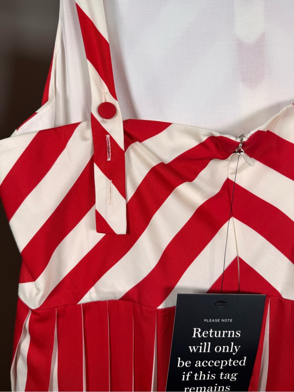 Tuckernuck Rouge Stripe Laina Dress XL NWT Red White Pleated Maxi - Picture 5 of 10